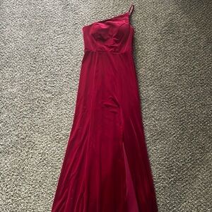 Azazie Bridesmaids Burgandy Velvet Dress